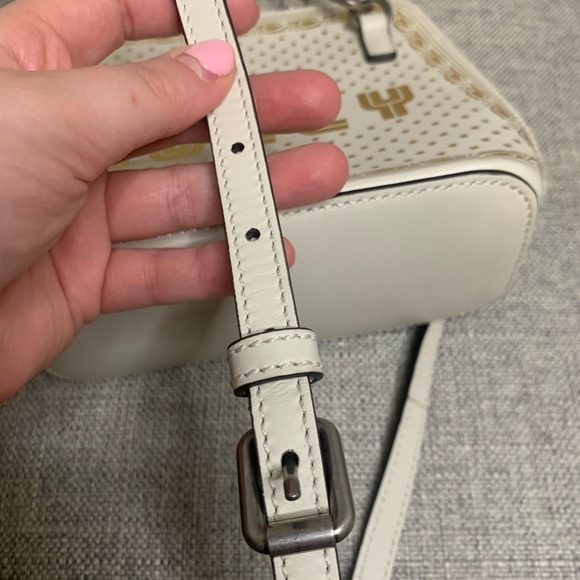 GUCCI X SEGA Calfskin GUCCY Stars Mini Dome Shoulder Bag Mystic White Gold - Picture 7 of 14